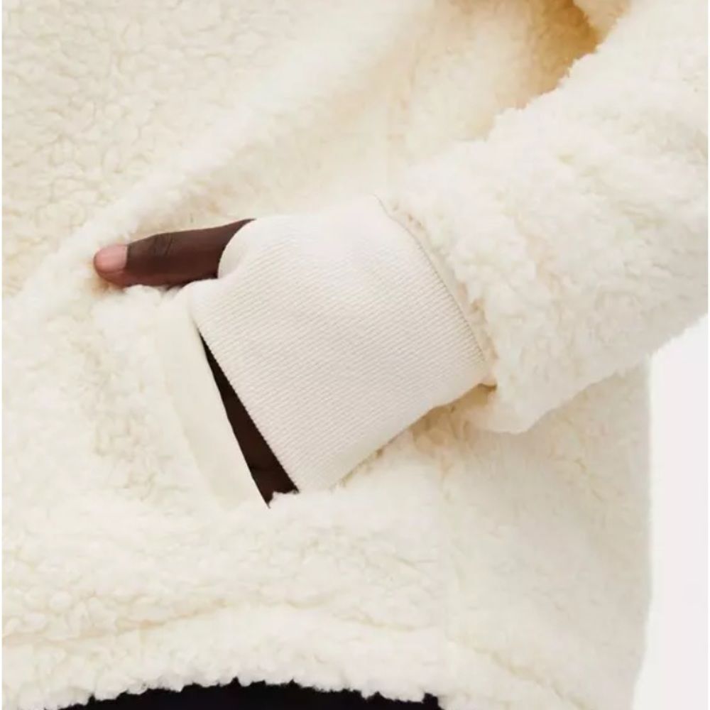 Torrid Active Winter White Sherpa Half Zip Pullover Sweater SZ 1X / 14-16 Cozy - Picture 2 of 15